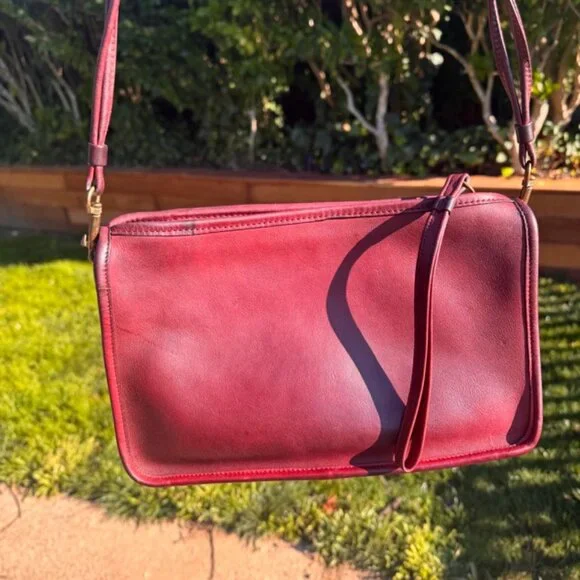 Auth Vintage Coach Burgundy Basic 9455 NYC Clutch Shoulder Bag - Picture 13 of 14